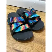 Chaco Chillos Slide Rainbow Tie Dye Comfort Slip On Sandal Women's 7 NWT