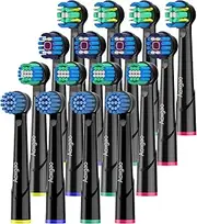 [aoxgao] Replacement Heads Compatible with Oral B Braun Electric Toothbrushes, 16 Pack of 4 Types Brush Heads Refill for Oral-B Pro/Genius/Smart/Vitality All Series (Black)