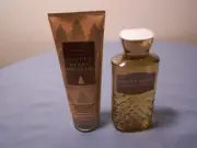BATH AND BODY WORKS Golden Berry Mistletoe Cream And Body Wash*Christmas Winter*