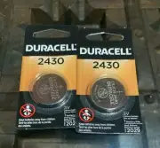 Duracell 2430 3V Lithium Battery, Coin, Cell, Button, EXP Mar 2029, LOT OF 2!!!