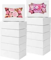 TOMNK 50Pcs Cookie Boxes, 8X6X2.5 Inches 2 Style Window Cookie Boxes with Window