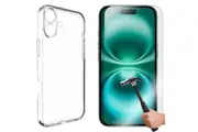 For Apple iPhone 16 Phone Case Cover and Tempered Glass Screen Protector Clear