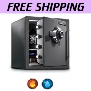 1-Hour Fireproof & 24-Hour Waterproof Safe - Combination Lock, Gray Finish