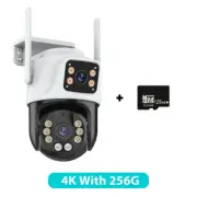 Three Lens PTZ IP Camera Outdoor 6K HD Three Screen Wifi Security Camera Auto Tr