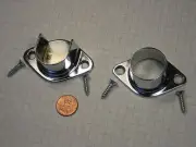 OPEN AND CLOSED 1-1/16" ROUND HANGROD FLANGES, ZINC DIE-CAST, POLISHED CHROME