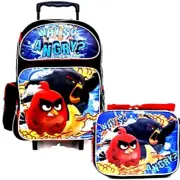 ANGRY BIRDS WHY SO ANGRY ROLLER 16" BACKPACK AND 9.5" INSULATED LUNCHBOX-NEW!