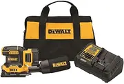 [DEWALT] 20V MAX* XR Palm Sander, Sheet, Variable Speed, 5-Ah Battery, 1/4-Inch (DCW200P1)