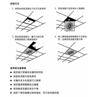 含運 WL-4 威力 靜音馬達 微風 嵌入式輕鋼架風扇~遙控) 吸頂式 (非吊扇、循環扇)