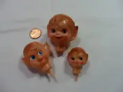 Vintage Celluloid Elf Boy Heads