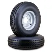 2 WANDA Trailer Tire Wheel Assembly 5.70-8 6-Ply w/5 Lugs on 4.5" PCD Silver Rim
