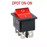 Plastic and Metal DPDT Rocker Switch 16A 250VAC Round Shape Panel Mount