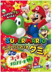 NOBEL " Super Mario Gummy Cola & Melon Soda 85g " Japan Candy dagashi