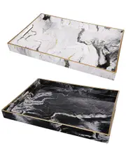 A&B Home Set of 2 Quinn Rectangular Trays