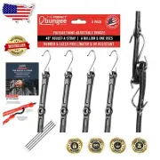 Versatile 48-Inch Polyurethane Bungee Strap with Galvanized Hooks - 4 Pack