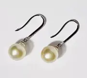 Charming Golden South Sea Pearl Hook Earrings