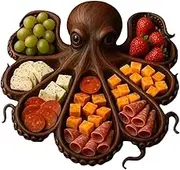 Octopus Charcuterie Platter, Ocean Theme Serving Board for Cheese, Seafood Lover Gifts, Meats, Fruit and Sea-Food, Nautical Grad Entertainers and Seafood Lovers (#c)