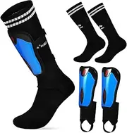 Toyvian 1 Set Ergonomic Soccer Shin Guards for Long Socks Lightweight Protection for Safe Football Practice and Games Fit for Young Athletes