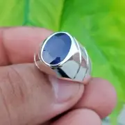 Original Blue Sapphire Ring Sterling Silver 925 Quality Ring Neelam Stone Ring