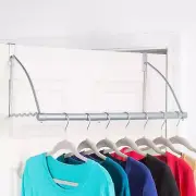 Over The Door Clothes Hanging Bar Valet Hanger Rack Hook for Clothes Towels Belt