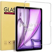 Gjinniuk Screen Protector for iPad Air 11 Inch M2 2024 Model:2902, 2903Tempered Glass Film Guard for iPad Air 11-inch (6th Generation) Anti-Scratch Pencil Pro & Case Compatible HD Clear
