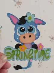 Premade Paper Piecing for Scrapbooking pages, Donkey, Spring, Springtime