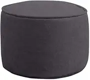 2 Pack Pouf Ottoman,Comfort Solid Color Footstool Round Footrest Stool Bean Bag Floor Chair Pouffe Decor for Living Room Kids Room-Dark Gray 40x30cm(16x12inch)