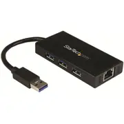 StarTech.com USB 3.0 Portable Hub with Gigabit Ethernet [ST3300GU3B]