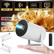 Smart Projector 5G 4K LED WiFi Bluetooth HDMI USB Android Office Home Theater
