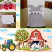 Girls NWT Remember Nguyen Smocked Dress Set & Bloomers Lined Free Bow 6 Months