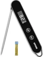 [OFOND] Digital Meat Thermometer for Cooking and Grilling, Instant Read Food Thermometer with Battery, Kitchen Thermometer with Precise Foldable Probe for BBQ, LCD re
