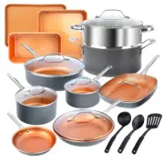Gotham Steel Pots and Pans Set 20 Piece Cookware Set with Nonstick Ceramic Coppe