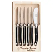 Laguiole Jean Neron 6pc. Butter/Pate Knife Set - Black