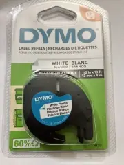 Dymo LetraTag 91331 Label Maker Tape Refill Cassette Color White 1/2” X 13 Ft.