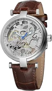 [BESTKANG] Luxury Mens Automatic Watch Unique Design Skeleton Self Winding Dress Watch with Premium Leather Band