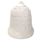 Vtg 90's Scioto Mold Lace Pattern Ceramic Bell Shape Cookie Candy Jar Unpainted