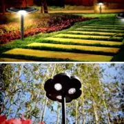 Lucky Flower Solar Garden/Wall Lights, Outdoor Path Yard Lawn LED Light
