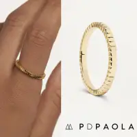 在飛比找momo購物網優惠-【PD PAOLA】西班牙時尚潮牌 方格紋戒指 簡約金色戒指