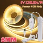 5V Battery Powered COB LED Strip Light PIR Montion Sensor Flexible led Tape Lamp