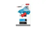 Emtec C350 32GB USB 3.1 Memory Storage Stick Pen Flash Drive Pack Blue/Red/Green