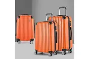 Wanderlite 20-24-28 Inch Luggage 3Set with TSA Lock Spinner Carry On Hard Shell Travel Suitcase Luggage Case Orange
