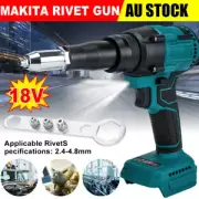 Brushless Cordless Rivet Gun Riveter Riveting Body For Makita 18V Li-ion Battery