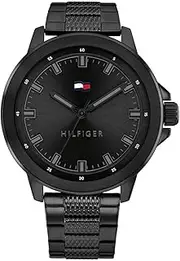[Tommy Hilfiger] Men's Nelson 1792026 Quartz Watch, Black, 46 mm Case Diameter
