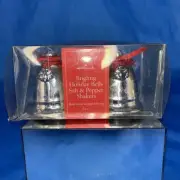Hallmark Jingling Holiday Snowflakes Bells Salt & Pepper Shakers Silver NEW