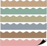 30 Pcs Wavy Boho Magnetic Bulletin Board Borders 34.5 Ft Reusable Classroom Magnetic Bulletin Board Border Hippie Boho Trim for Whiteboard Decorations for Classroom Office & Activity Room Accessories