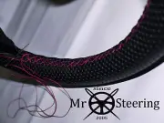 FOR TOYOTA 4RUNNER 84+PERFORATED LEATHER STEERING WHEEL COVER HOT PINK DOUBLE ST (for: Toyota)