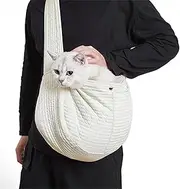 Small Dog Sling Carrier, Soft Portable Cat Carrier Bag with Widened Shoulder Strap, Dog Carrier Sling, Puppy Carrier Purse for Small Dogs Cats Outdoor Traveling Subway (S)