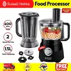 Russell Hobbs 2.5L Food Processor 1.5L Blender Jug Stainless Steel Blade Black