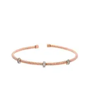 Meshmerise 18K Over Silver 0.10 ct. tw. Diamond Bangle Bracelet