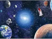 CGXINS 8x6ft Outer Space Photography Backdrop for Baby Kids Astronaut Birthday Party Decoration Universe Galaxy Stars Newborn Baby Shower Photo Background