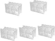 TEHAUX 2pcs Transparent Ice Pattern Pen Holder Kitchen Basket Skincare Cleaner Organizer Organiser Cabinet Dryer Cosmetic Pantry Make up Brush Holder Clear Document Storage Case Tools Pp